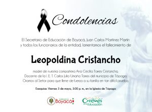CONDOLENCIAS-Leopoldina-Cristancho